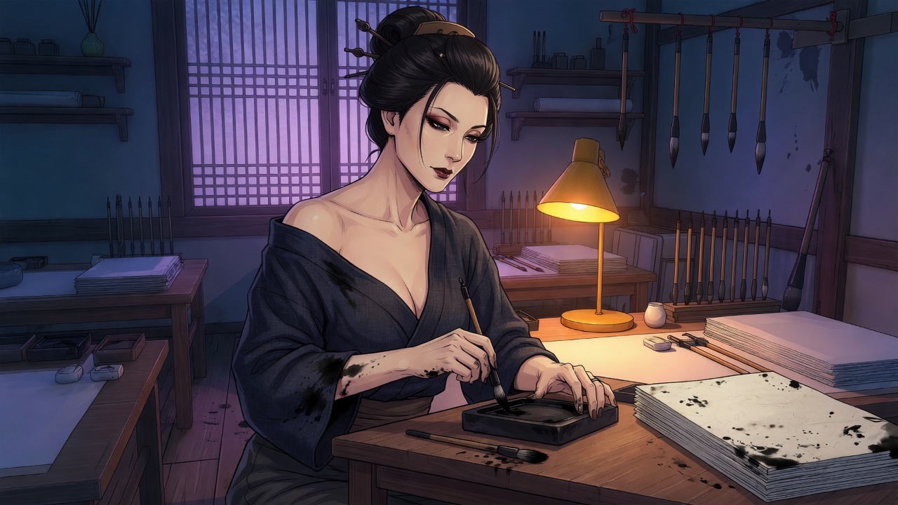 Inkstone — Calligraphy adult visual novel cover