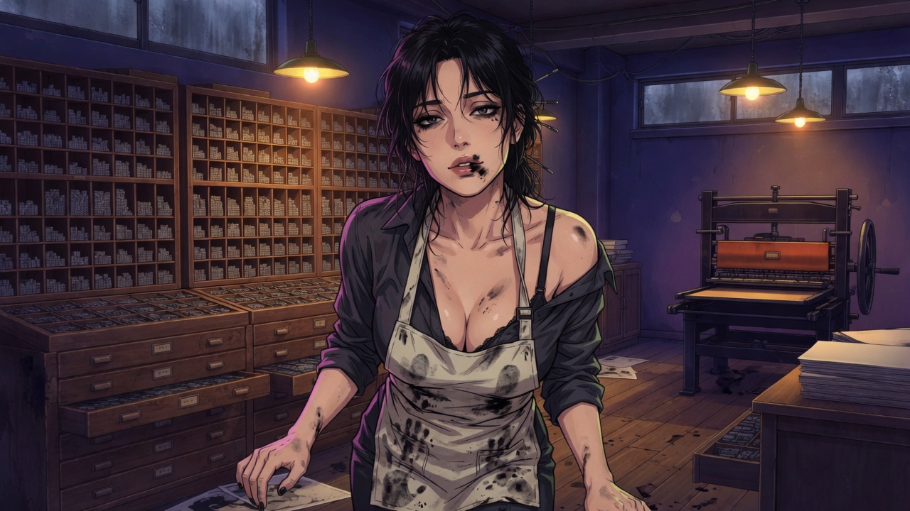 Ink — Letterpress adult visual novel cover